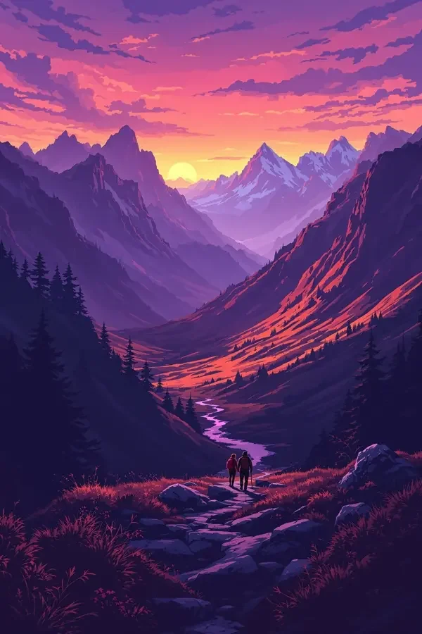 穿越黄昏山谷