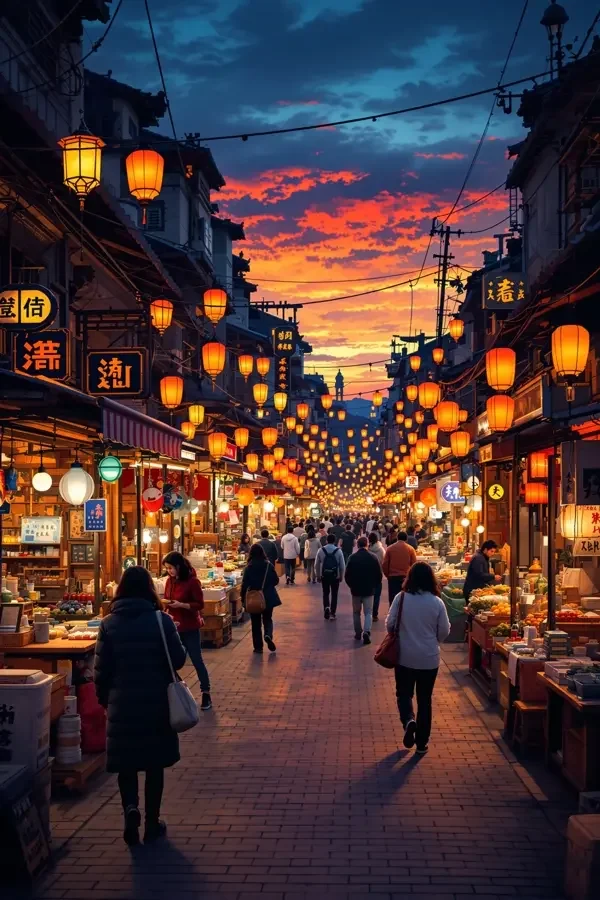 城市黄昏的烟火气